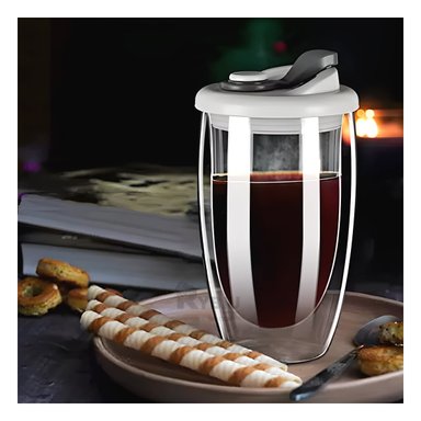 VASO DE INFUSIONES CALIENTES 450ML RYBIU CO32503 PLOMO +PAPEL DE REGALO