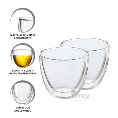 TAZA UTIL SIN ASA DE DOBLE CAPA 460ML RYBIU 665 +BANDERITAS ADHESIVAS