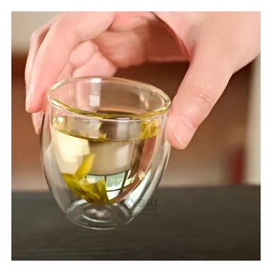 VASO CRISTALINO DE DOBLE CAPA 460ML RYBIU 665 +PAPEL DE REGALO