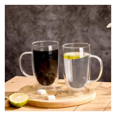 VASO CON ASA DE DOBLE CAPA 450ML RYBIU 561 +BANDERITAS ADHESIVAS