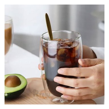 VASO DURO EN DOBLE CAPA 450ML RYBIU 561 +REGALO LIGAS PARA PEINAR