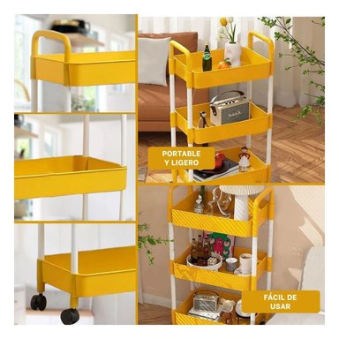 ESTANTERÍA RYBIU HO30738 AMARILLO FUNCIONAL + POST-IT ADHESIVOS