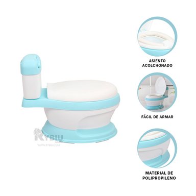 INODORO RYBIU HO30756 ASIENTO IDONEO BEBE + REGALO LIGAS PEINAR CELESTE - 2