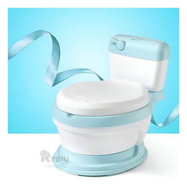 INODORO RYBIU HO30756 ASIENTO IDONEO BEBE + REGALO LIGAS PEINAR CELESTE - 3