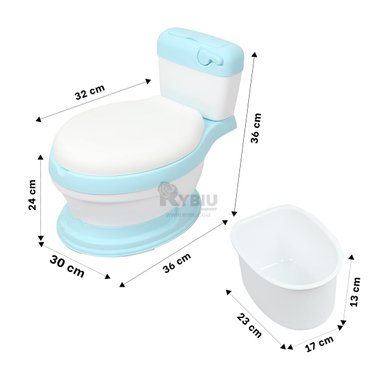 INODORO RYBIU HO30756 BACIN FUNCIONAL + GIFT STICKERS CELESTE - 5