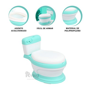 INODORO RYBIU HO30755 ASIENTO CON ALTA CALIDAD + BANDERITAS ADHESIVAS VERDE - 2