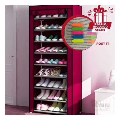 ESTANTE DE CALZADO EN TONO GUINDA Y+REGALO LIGAS PARA PEINAR