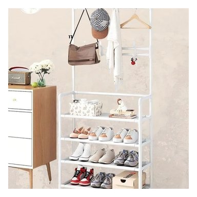 RACK RYBIU RECTO BLANCO METAL CON GANCHOS + LIGAS REGALO