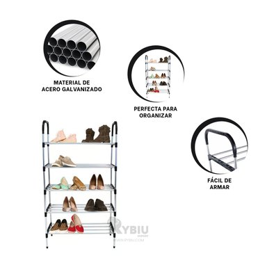 ESTANTE RYBIU HO30844 NEGRO MODERNO Y PORTATIL + GIFT STICKERS - 2