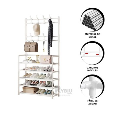 RACK RYBIU RECTO BLANCO FACIL ARMAR + REGALO LIGAS PEINAR - 3