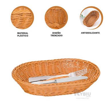 SET CANASTA RYBIU HO32324 MARRON ORGANIZAR ACCESORIOS 35X25X7 + GIFT STICKERS