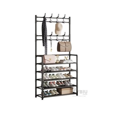 RACK RYBIU RECTO NEGRO FACIL ARMAR + REGALO LIGAS PEINAR