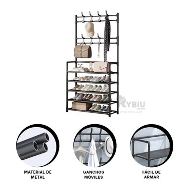 PORTAZAPATOS MOVIBLES EN COLOR NEGRO Y+REGALO STICKERS