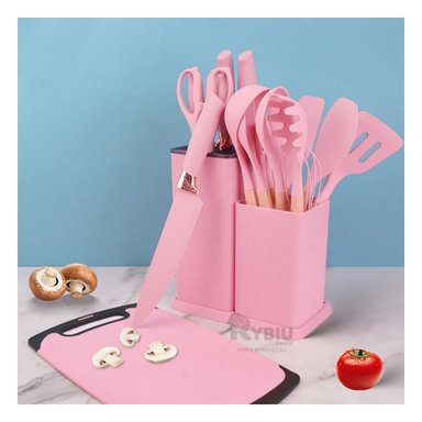 SET ACCESORIOS COCINA RYBIU CO29821 ROSADO HERRAMIENTAS + REGALO AGENDITA