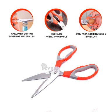 SET TIJERA RYBIU CO30051 NARANJA VERSATIL DESTAPAR + PAPEL REGALO