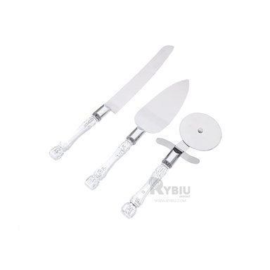 UTENSILIOS PASTEL RYBIU JUEGO MANGO ACRÍLICO + ENVOLTORIO REGALO CO30049