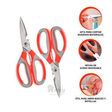 TIJERA RYBIU CO30051 NARANJA CORTADOR COMPACTO 3 EN 1 + GIFT MINIAGENDA