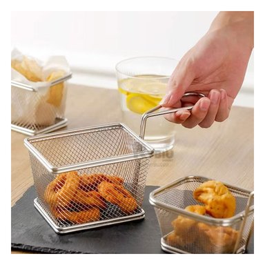 CANASTO FREIDOR RYBIU 1105 PLATEADO CESTA FACIL LIMPIEZA + PAPEL REGALO