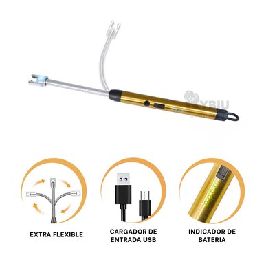 MECHERO ELECTRICO DE RECARGA FACIL DORADO Y+REGALO AGENDITA