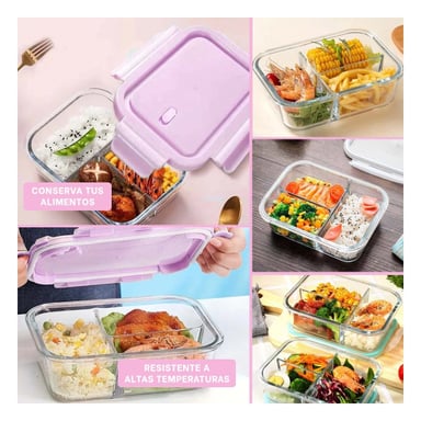 ENVASE DE DESAYUNOS RYBIU CO30470 VIDRIO ROSADO +LIGAS DE REGALO - 5