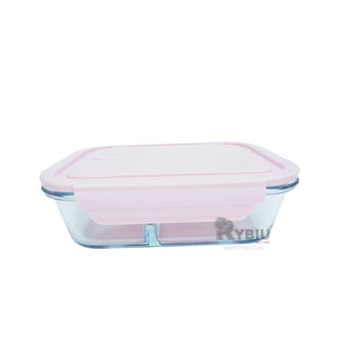 RECIPIENTE PRACTICO DE PAN RYBIU CO30470 VIDRIO ROSADO +ENVOLTORIO DE REGALO