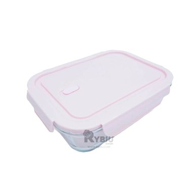 ENVASE PARA LLEVAR COMIDA RYBIU CO30470 VIDRIO ROSADO +BANDERITAS ADHESIVAS - 4