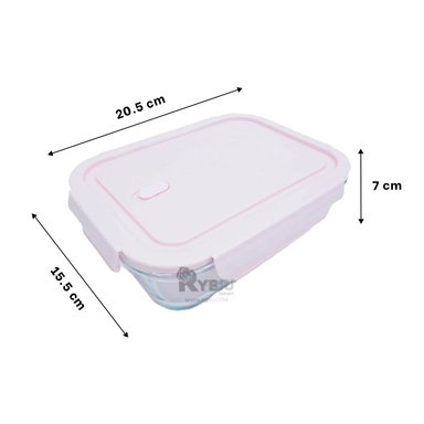 ENVASE PARA LLEVAR COMIDA RYBIU CO30470 VIDRIO ROSADO +BANDERITAS ADHESIVAS - 5