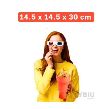 TAZA PARA REFRESCO RYBIU CO29761 NARANJA +BANDERITAS ADHESIVAS