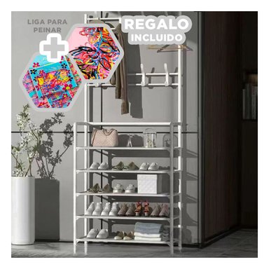 ESTANTE RYBIU HO30840 BLANCO ORGANIZAR CALZADO + BANDERITAS ADHESIVAS