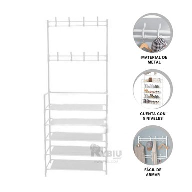 ESTANTE RYBIU HO30840 BLANCO ORGANIZAR CALZADO + BANDERITAS ADHESIVAS - 4