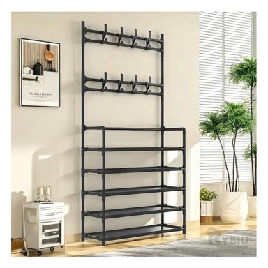 ESTANTE CALZADO RYBIU CURVO NEGRO + REGALO LIGAS PEINAR