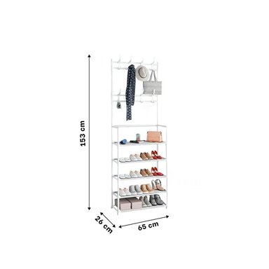 ESTANTE RYBIU HO30840 BLANCO DISEÑO CURVO ZAPATOS + LIGAS REGALO - 4