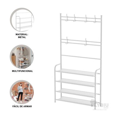 PORTAZAPATOS RYBIU CURVO BLANCO ESPACIOSO EN + GIFT STICKERS