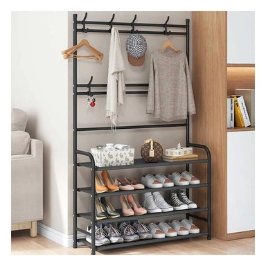 ESTANTE RYBIU CURVO NEGRO METAL + LIGAS REGALO