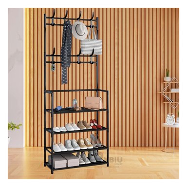 RACK RYBIU RECTO NEGRO FACIL ARMAR + REGALO LIGAS PEINAR
