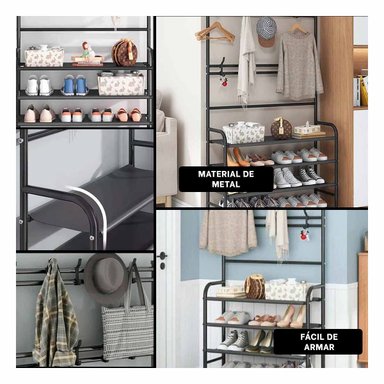 ESTANTE RYBIU CURVO NEGRO ZAPATOS + POST-IT ADHESIVOS