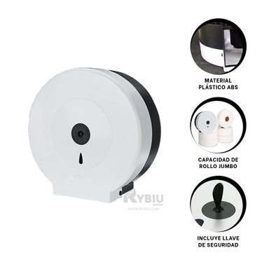 DISPENSADOR PAPEL RYBIU BLANCO PORTAROLLOS FUNCIONAL + ENVOLTORIO REGALO