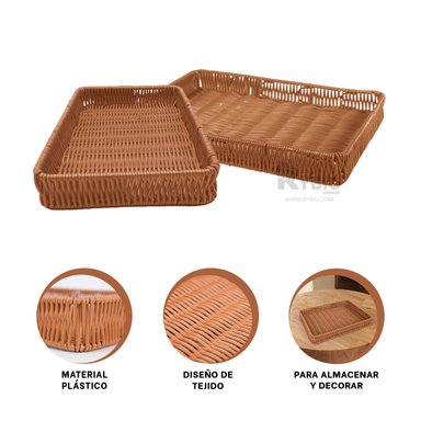 SET CANASTA RYBIU HO32321 MARRON ACCESORIOS 34X24X4 CM + GIFT STICKERS