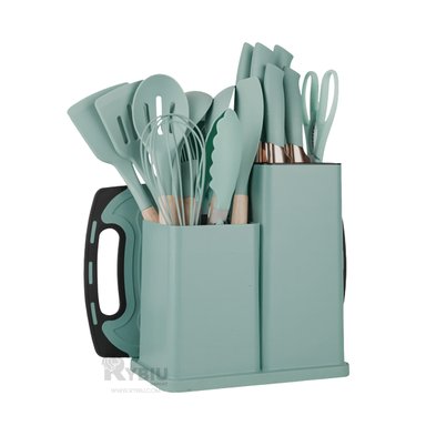 SET ACCESORIOS COCINA RYBIU CO29819 VERDE UTENSILIOS FACIL USAR + REGALO AGENDITA