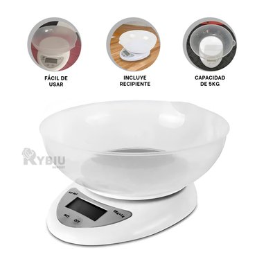 BALANZA RYBIU CO30071 BLANCO GRAMERA PRACTICA COCINA + GIFT MINIAGENDA