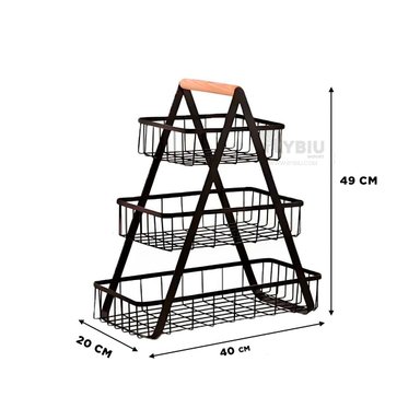 ORGANIZADOR DE ACERO DE VERDURAS EN NEGRO Y+REGALO STICKERS