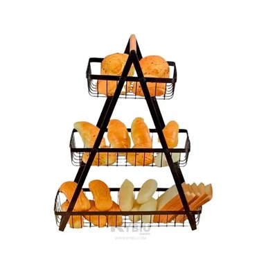 SET FRUTERO RYBIU CO30414 ACERO INOXIDABLE NEGRO ORGANIZADOR FRUTA 3 PISOS + GIFT MINIAGENDA