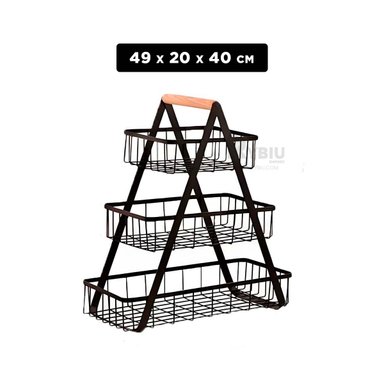 SET FRUTERO RYBIU CO30414 ACERO INOXIDABLE NEGRO ORGANIZADOR PAQUETES + ENVOLTORIO REGALO