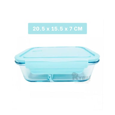 RECIPIENTE PRACTICO DE PANES RYBIU CO30468 VIDRIO CELESTE +ENVOLTORIO DE REGALO - 5