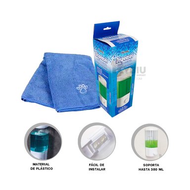 DISPENSADOR JABON RYBIU CO32343 BLANCO FRASCO SERVICIOS HIGIENICOS 450 ML + LIGAS REGALO