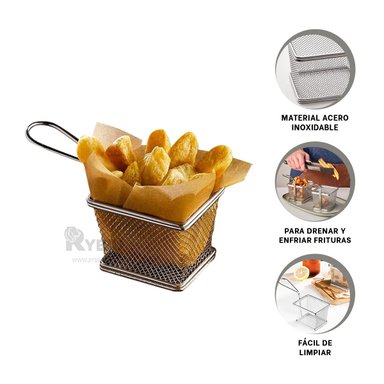 CESTO RYBIU CO32351 PLATEADO CANASTILLA ACEITE + LIGAS REGALO