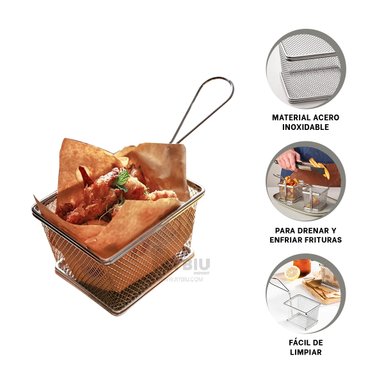 CESTO RYBIU CO32351 PLATEADO CANASTILLA MODERNA 10X8X7 CM + POST-IT ADHESIVOS