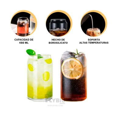 TAZA PRACTICA 480ML RYBIU 844 TRANSPARENTE +LIGAS DE REGALO