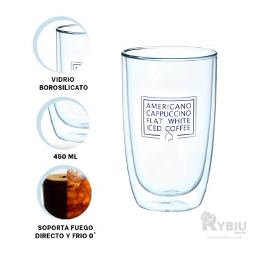TAZA UTIL SIN ASA FRAPPUCINO 450ML RYBIU 557 +BANDERITAS ADHESIVAS
