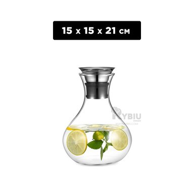 JARRA RYBIU 212 TRANSPARENTE JARRON MODERNO TAPA 1600 ML FUJI + LIGAS REGALO